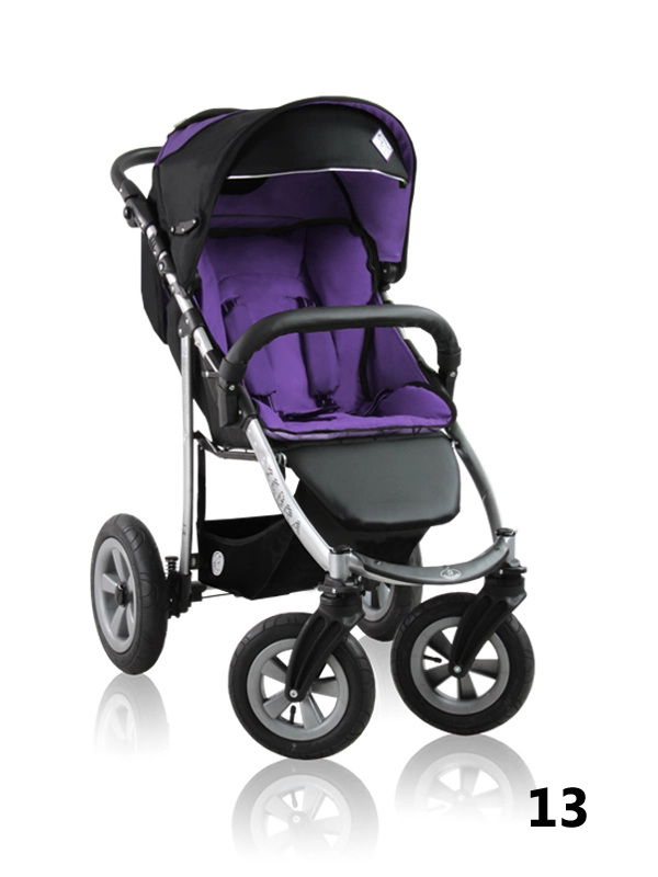 Zebra Prampol - all-terrain stroller with purple upholstery