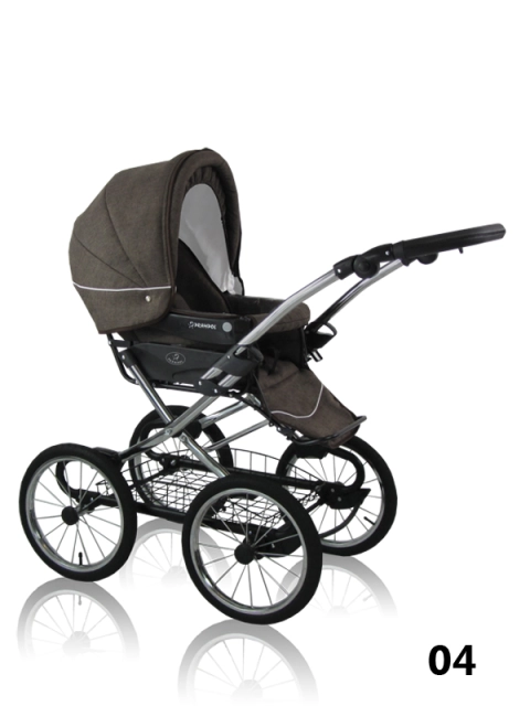 Verona Eko Chrome - brown stroller with large wheels