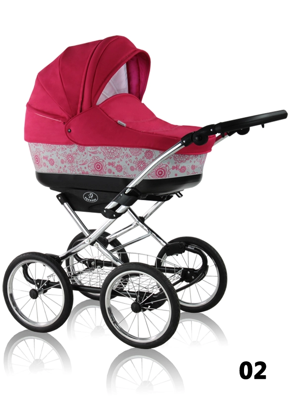 Style Chrome Prampol - różowy, klasyczny wózek dziecięcy