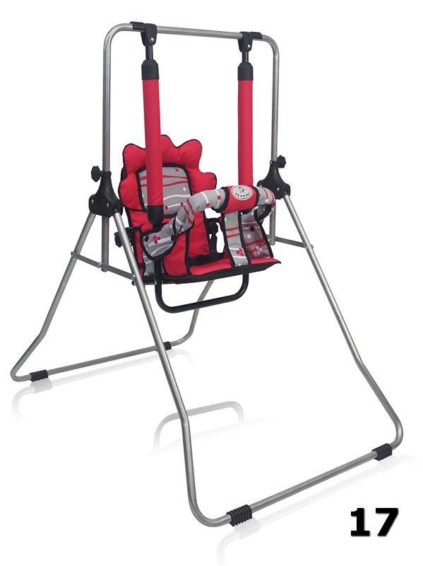 Nuna Prampol - foldable, free-standing swing for a child in red
