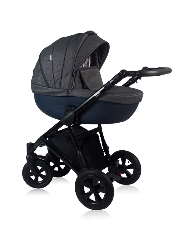 Mio - a baby stroller with adjustable shock absorption and front swivel wheels