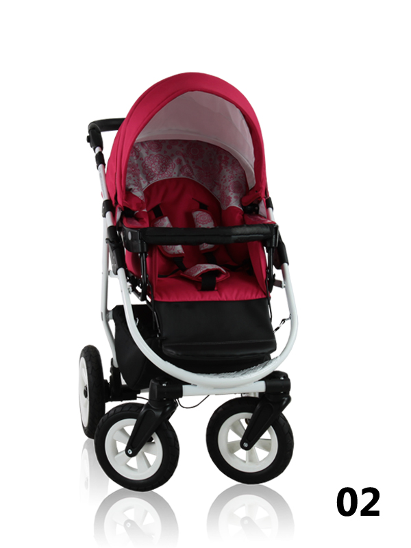 Style - a stroller with front swivel, pumped wheels