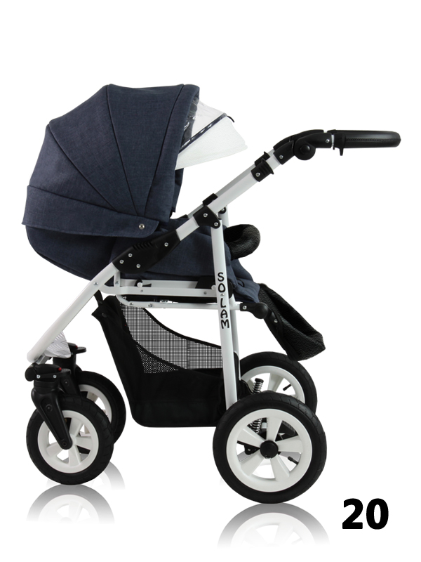 Solam Leather & Linen -  forward and rear facing stroller