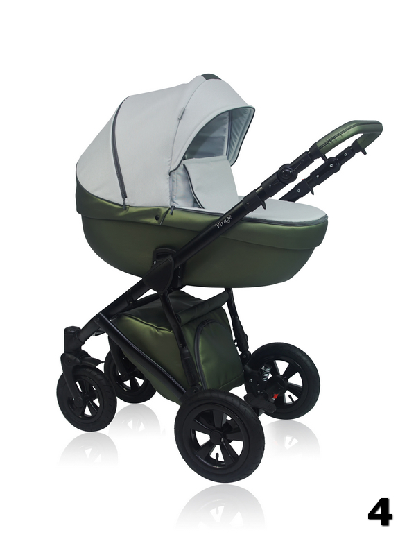 Virage Prampol - baby pram with the addition of green eco leather