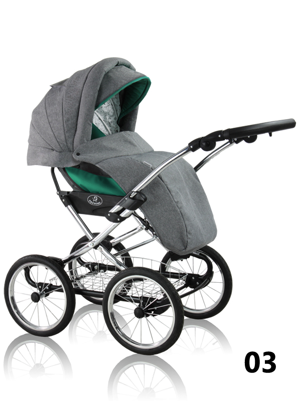 Soft Line Chrome - a stroller on large wheels, in a classic style