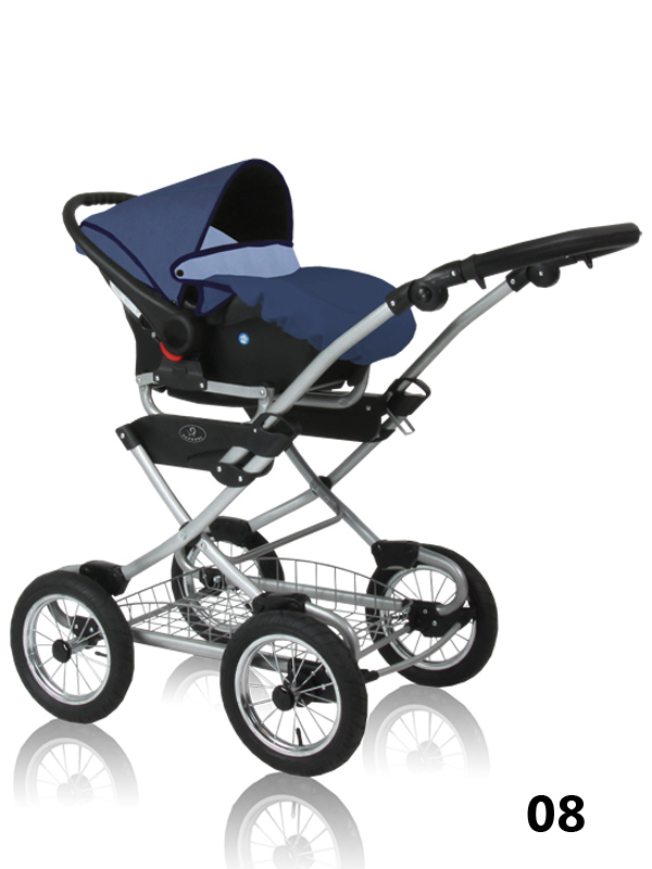 carrier and car seat for infant that can be mounted on the frame of the pram