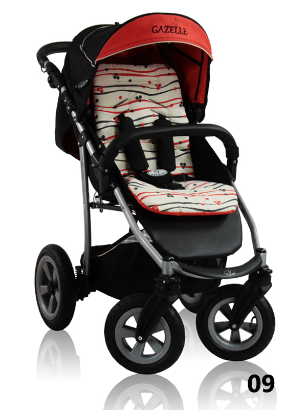 Gazelle - a pushchair with red accents