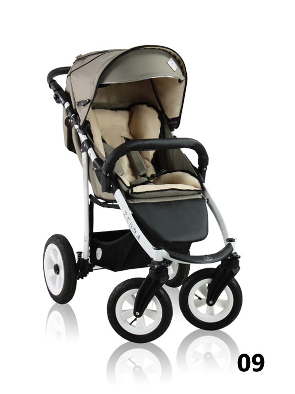 Zebra Prampol - elegant, beige-brown baby stroller 