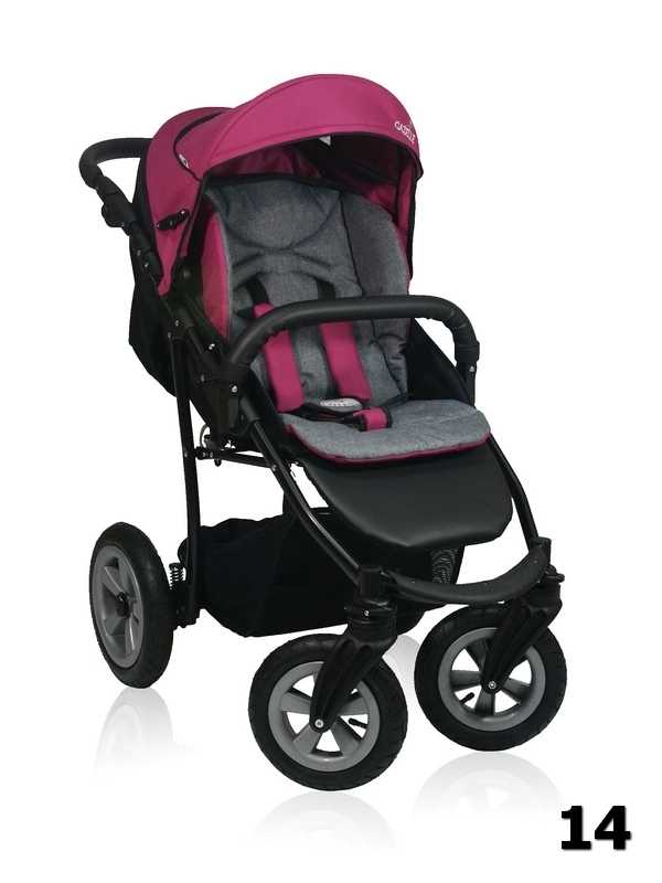 Gazelle Len Prampol - a gray and pink stroller for a girl