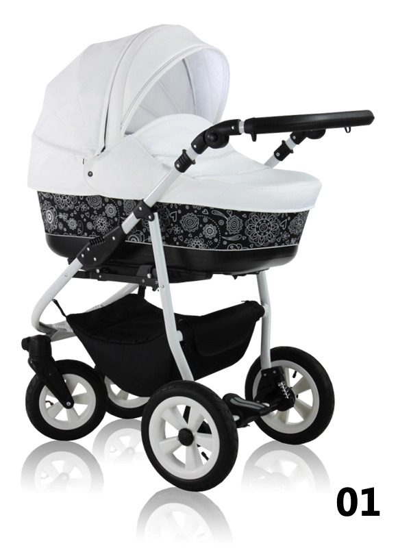Style - black and white baby pram for a girl and a boy