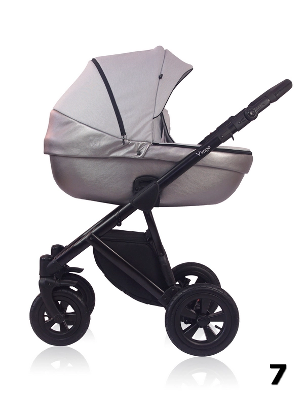 Virage Premium Prampol - unisex baby stroller with the addition of eco leather in silver