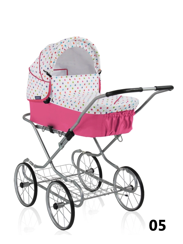 Emilie JOY - the perfect pink doll's pram with big wheels